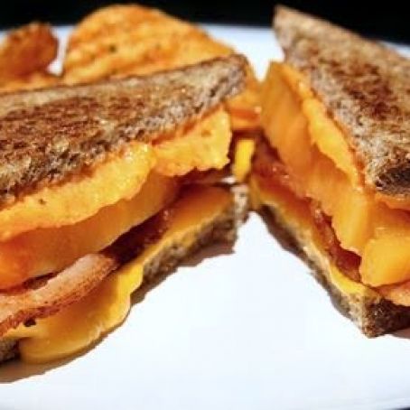 Pimento Grilled Cheese with Bacon and Heirloom Tomato