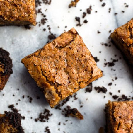 Chocolate Crusted Banana Blondies