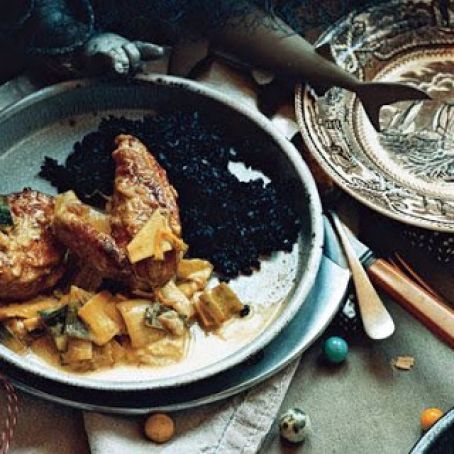 FRICASSEE OF GAME HEN w/CREAMY LEEKS