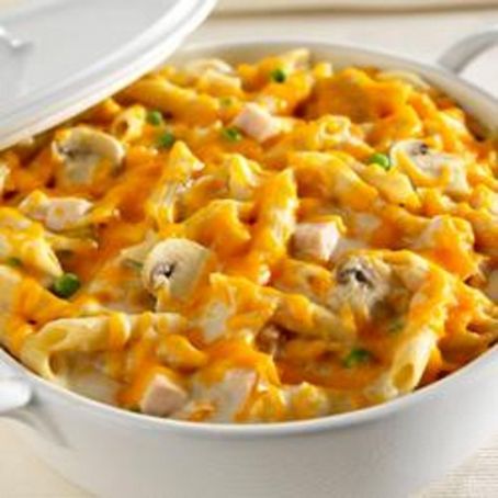 Turkey Tetrazzini with Cheddar and Parmesan