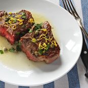 Pan Seared Lamb Chops with Lemon Caper Sage Butter
