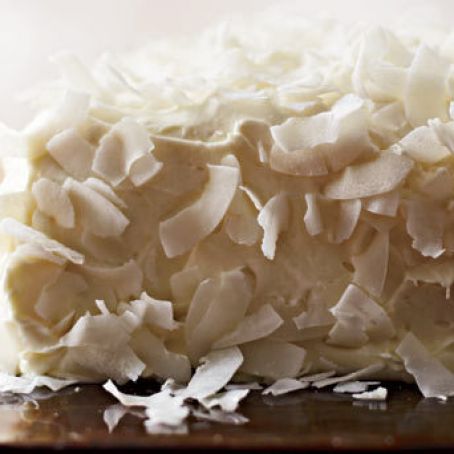 Coconut Cake with Saffron Cream