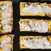 Mussel Toasts with Pickled-Carrot-and-Coriander Butter