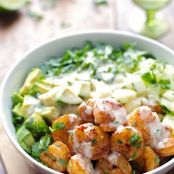 Avocado and Shrimp Salad with Miso Dressing