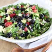 Springtime Salad Spinach & Pasta with a creamy citrus dressing