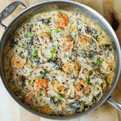 Creamy Shrimp & Mushroom Pasta