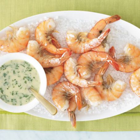 Salt-Roasted Shrimp with Scampi Dip