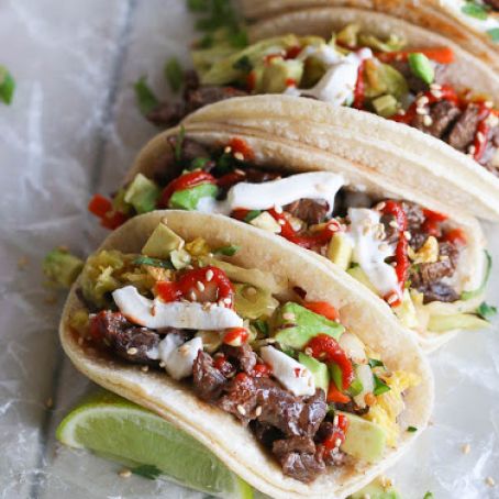 Korean Beef Tacos and Quick Kimchi
