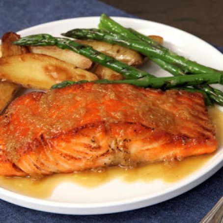 Ginger Salmon with Roasted Fingerling Potatoes