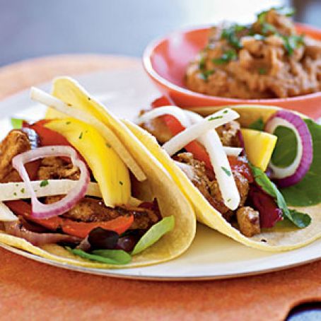 Fiesta Chicken Tacos with Mango and Jicama Salad