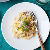 Creamy One-Pot Linguine with Chicken, Corn and Green Chiles
