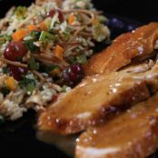 Turkey breast with apple, squash rice pilaf & cranberry relish