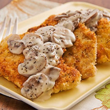 Country-Fried Pork Cutlets with Mushroom Gravy