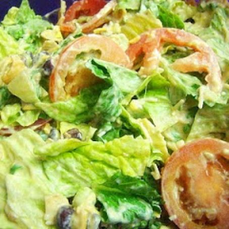 Mexican Salad with Creamy Avocado Dressing