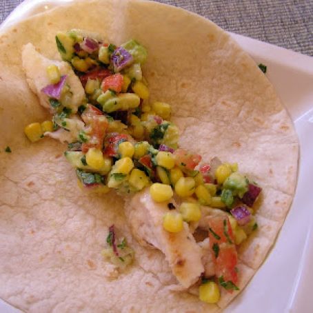 Fish Tacos with Avocado Corn Salsa
