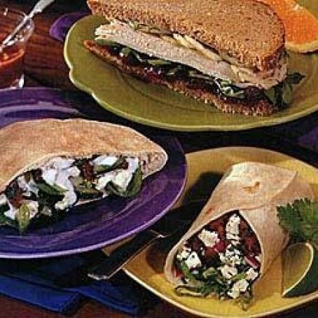 Feta, Cucumber, and Spinach Pita Sandwiches