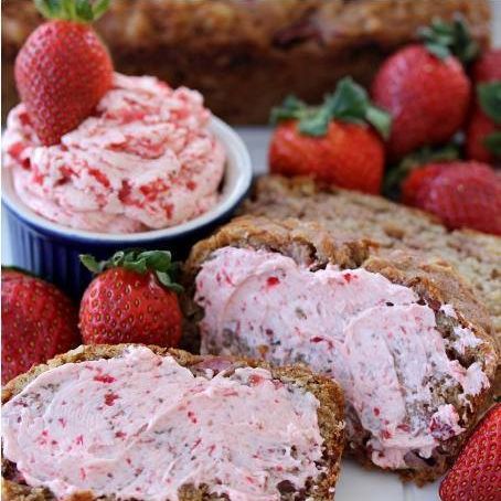 Strawberry Tea Bread with Whipped Strawberry Butter