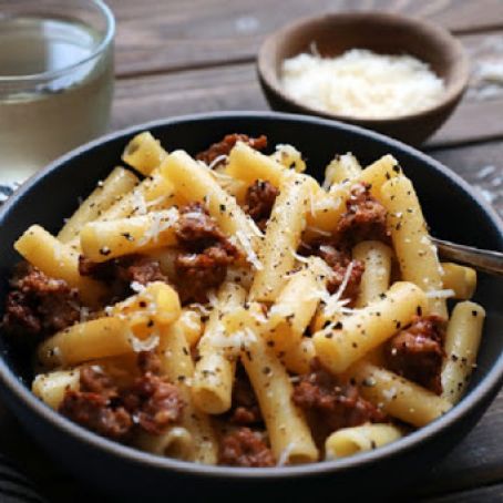 Pasta with White Sausage Sauce