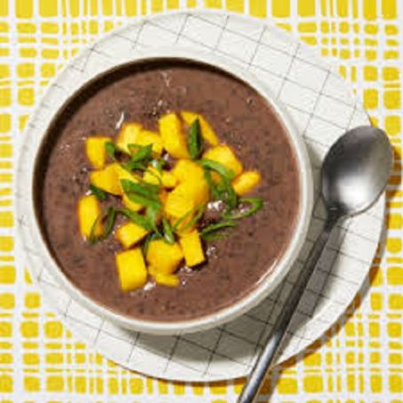 Coconut–Black Bean Soup with Mango