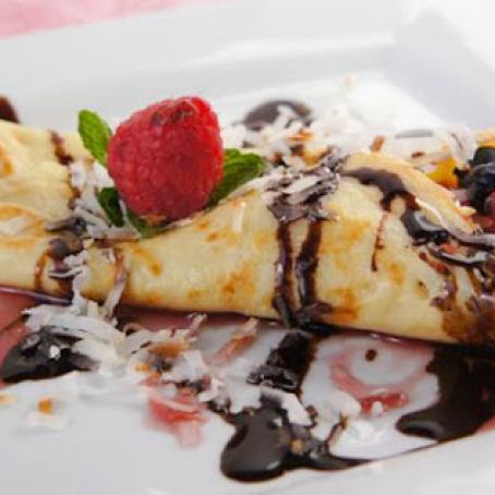 Crepes with Raspberry Sauce
