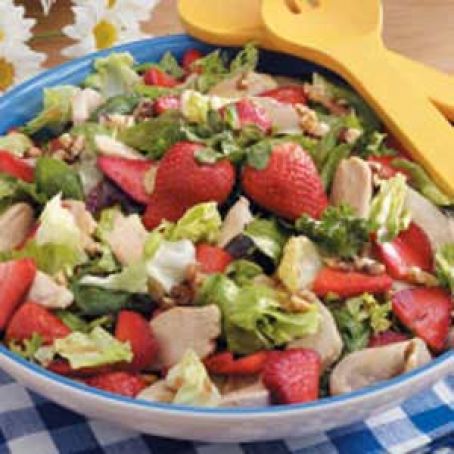Strawberry Chicken Salad with Buttered Pecans