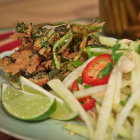 Daphne Oz's Green Papaya Salad with Deep Fried Watercress
