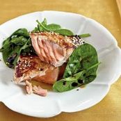 Salmon, Miso-Glazed with Wilted Spinach