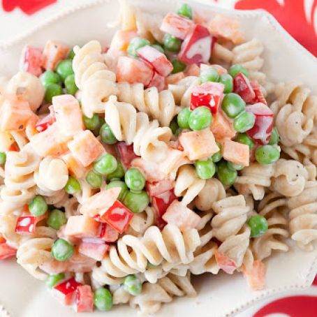 Healthy Caesar Ranch Pasta Salad