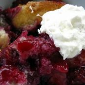 Blackberry Pudding with Whipped Cream