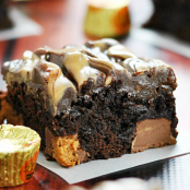 Peanut Butter Hot Fudge Reese’s Brownies
