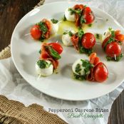 Pepperoni Caprese Bites