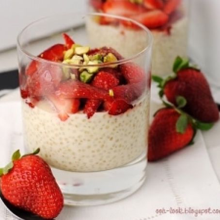 pudding - Quinoa Pudding with Macerated Strawberries and Pistachios