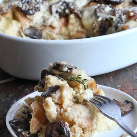 Brie & Mushroom Breakfast Strata