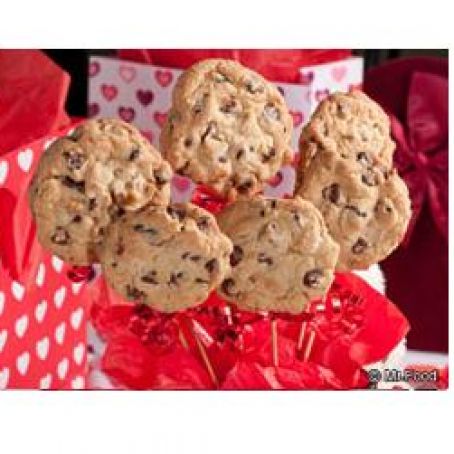 Long Stemmed Chocolate Chip Flower Cookies
