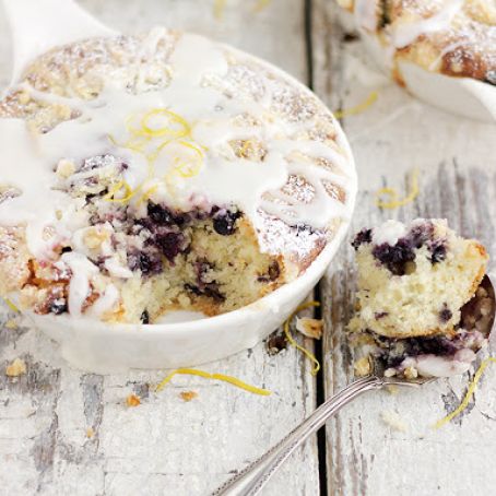 Blueberry Buttermilk Cake with Sweet Lemon Glaze