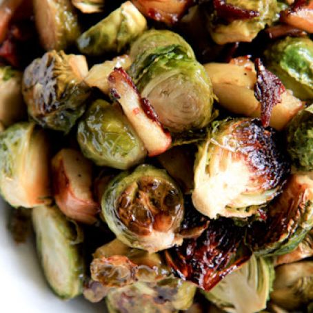 Roasted Brussel Sprouts with Bacon and Apples