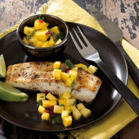 Grilled Citrus Halibut with Mango Salsa