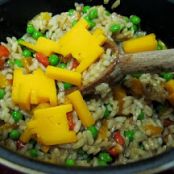 RICE - Tri Coloured Roasted Pepper, Pea Risotto with Cheddar