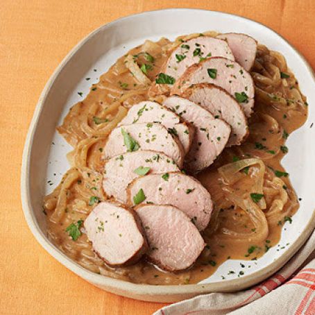 PORK au POIVRE WITH VIDALIA ONIONS
