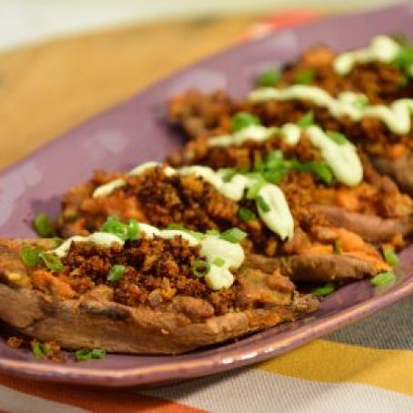 Bourbon Brown Sugar-Stuffed Sweet Potato Skins
