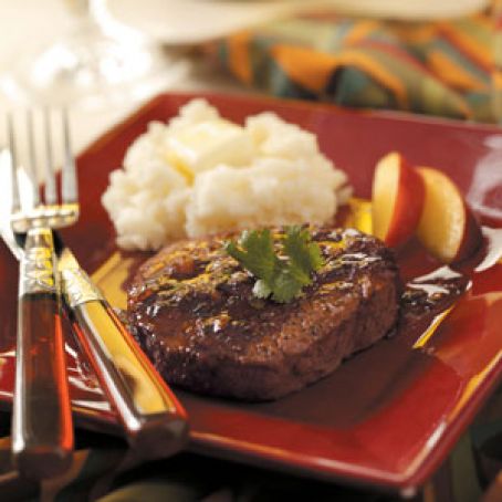 Peach-Glazed Beef Filets Recipe