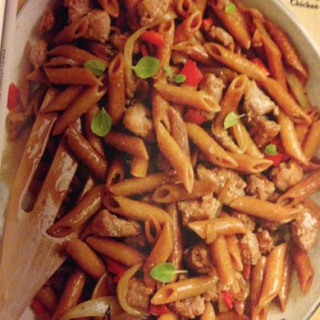 Skillet-Toasted Penne with Chicken Sausage