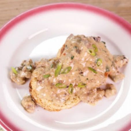 Corn Biscuits with Andouille Gravy