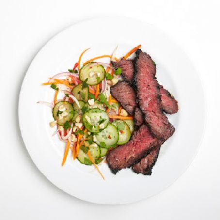 Grilled Hanger Steak with Cucumber Salad