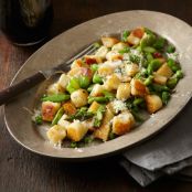 Gnocchi with Fava Beans, Peas & Asparagus