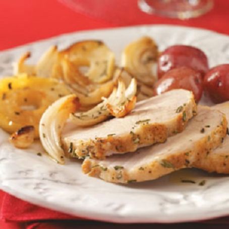 Roast Pork with Apples & Onions Recipe