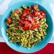 Mexican Macaroni and Corn (pesto)