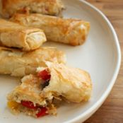 Eggplant, Pepper and Feta-Stuffed Phyllo Boreks