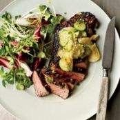 Grilled Steak with Cucumber-and-Daikon Salad