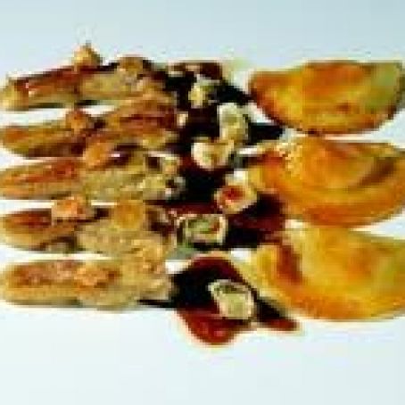 Duck Tongues with Pear and Lychee Turnovers